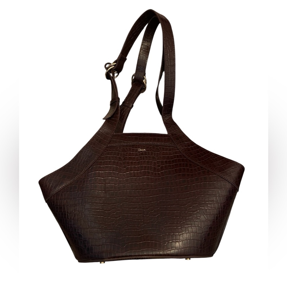 Cleobella Elegant Brown Crocodile-Embossed Women's Bag